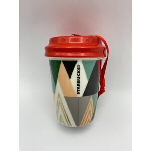 STARBUCKS COFFEE Official 2017 Christmas Modern Trees Holiday To-Go Cup Ornament